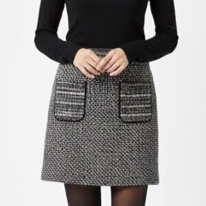Ann Taylor LOFT Tweed Black/White Skirt Size 4P